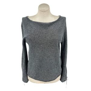 Vintage 90s Lightweight Silver Sweater Long Sleeves Newport News Size XL